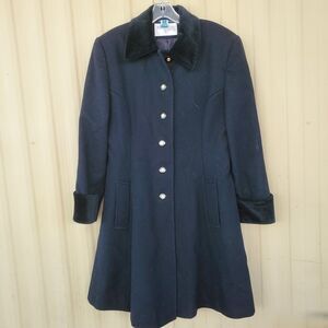 International Scene Black Trench Coat Size 8